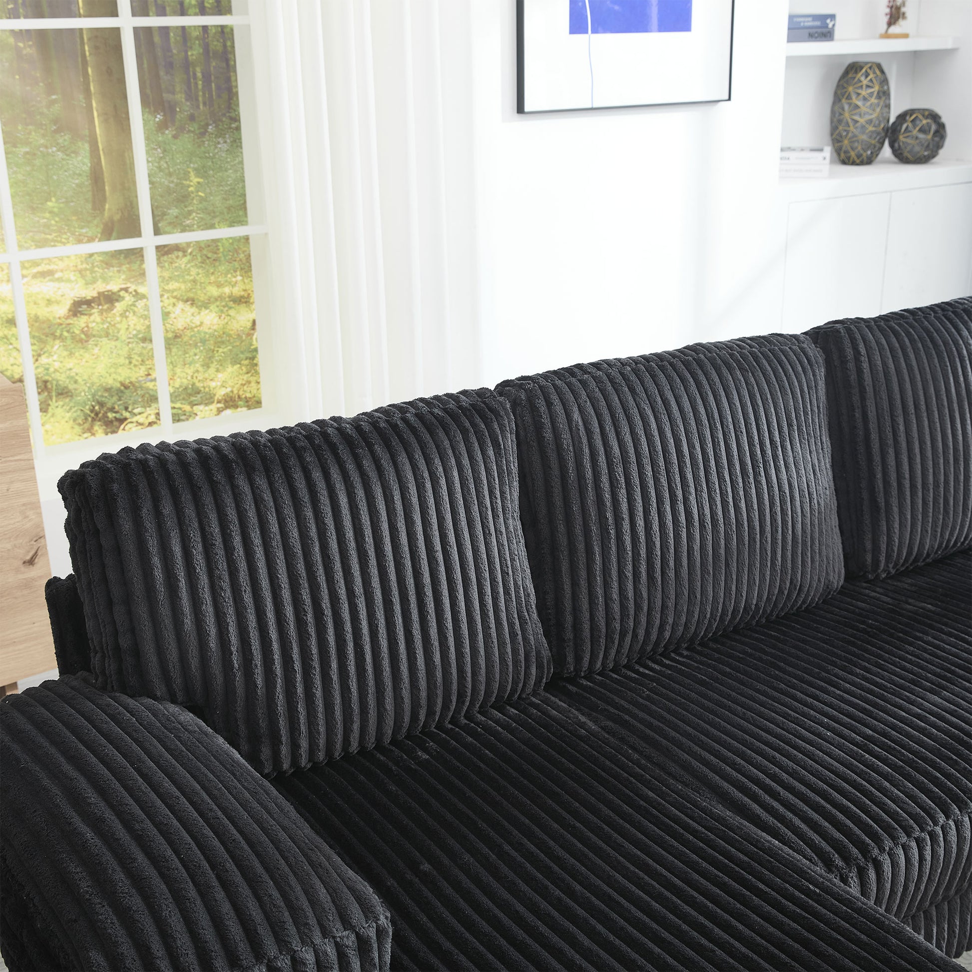 [VIDEO provided][New]U-Shaped Couch with Oversized Seat,4-Seat Sofa with Double Chaise,Comfortable and spacious indoor furniture for Living Room,Apartment image 12
