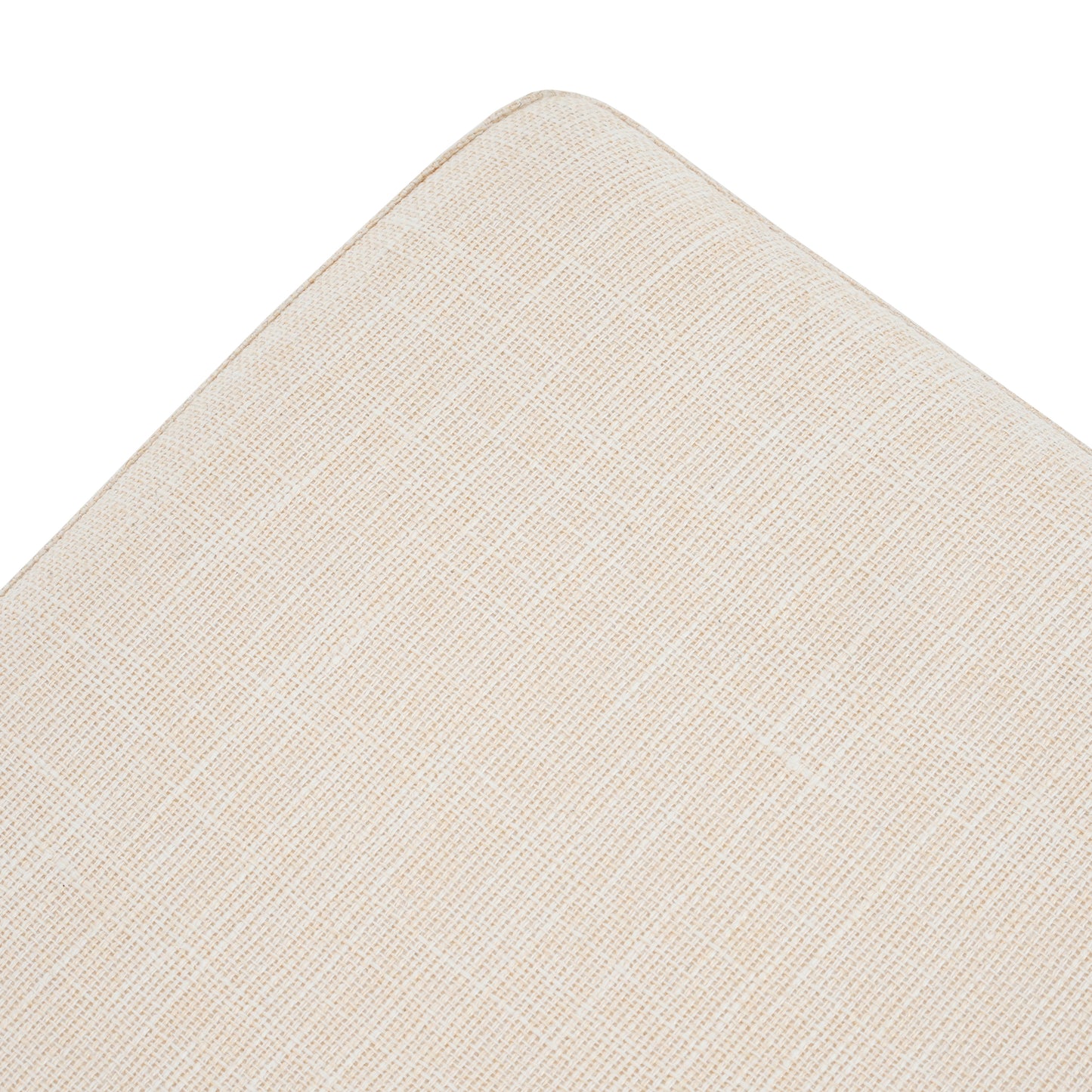 Rectangular Upholstered Linen Fabric Ottoman Bench, Solid Wood Legs, Beige (old sku N757P296699I) image 9