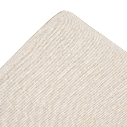 Rectangular Upholstered Linen Fabric Ottoman Bench, Solid Wood Legs, Beige (old sku N757P296699I) image 9