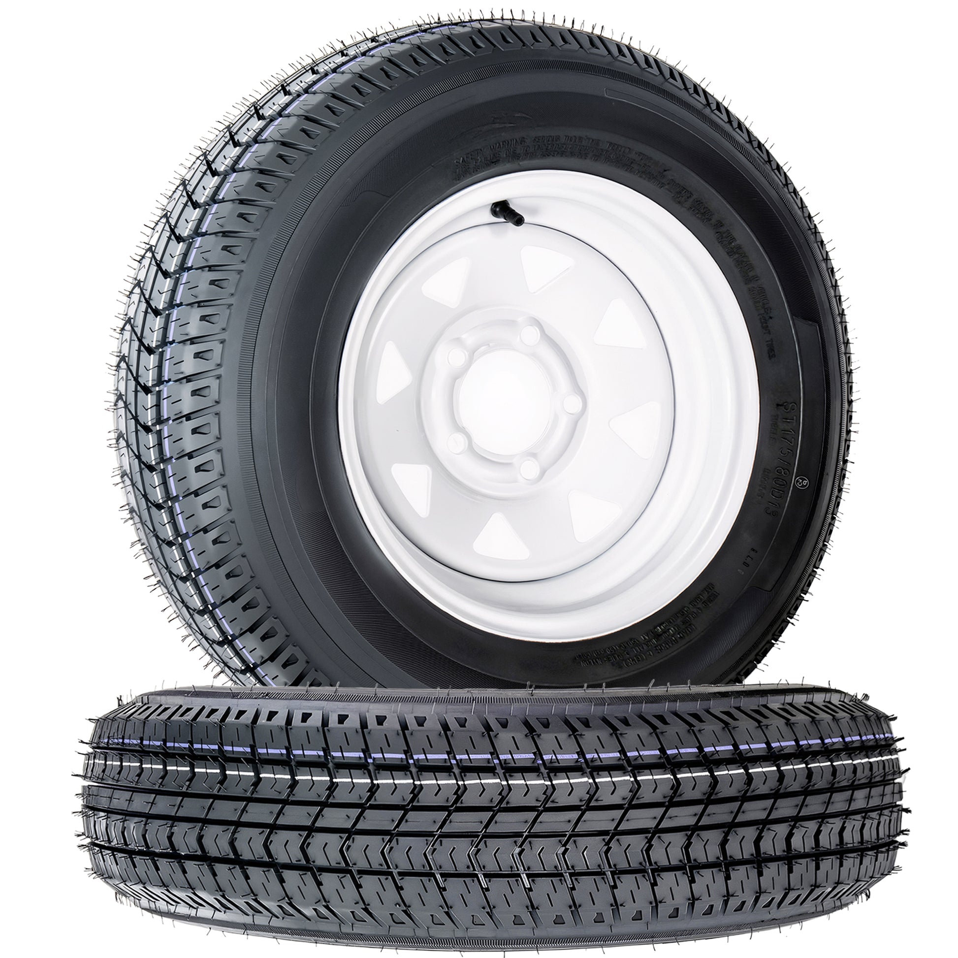 Set of 2 ST175/80D13 Trailer Tires and Wheel Assembly, DOT Approved- Highway Legal,6-Ply Heavy Duty, 13" Rim, 5 Lug on 4.5" PCD, 3.99" Center Bore, 1360 lbs Capacity for Boat, Utility, or Lawn Trailer image 9