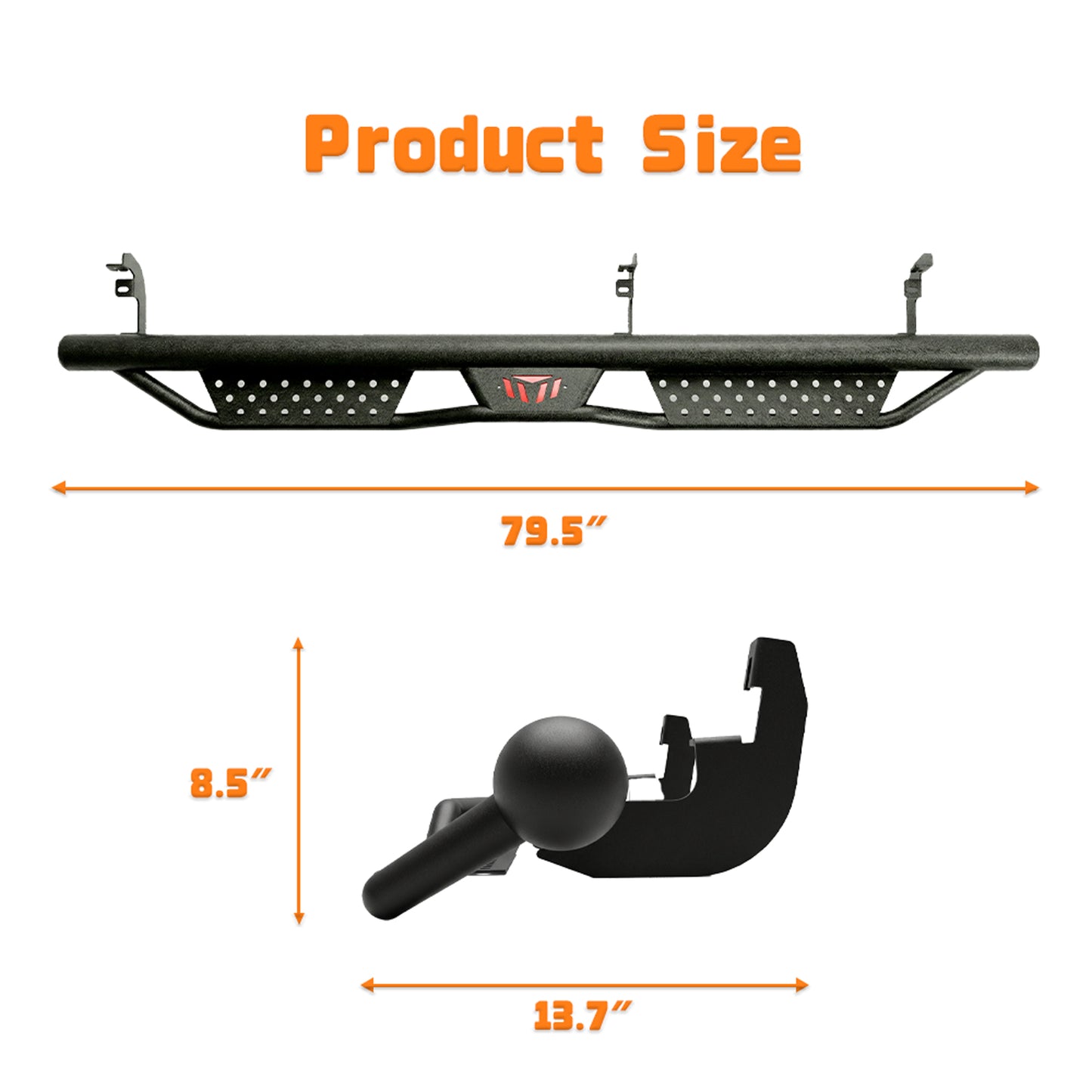 Drop Running Boards Side Steps Compatible with 2015 - 2026 Chevy Colorado & GMC Canyon Crew Cab (4 Full Size Doors),Two Stairs Design Bolt-on Side Steps Nerf Bar Black Powder Coated image 8