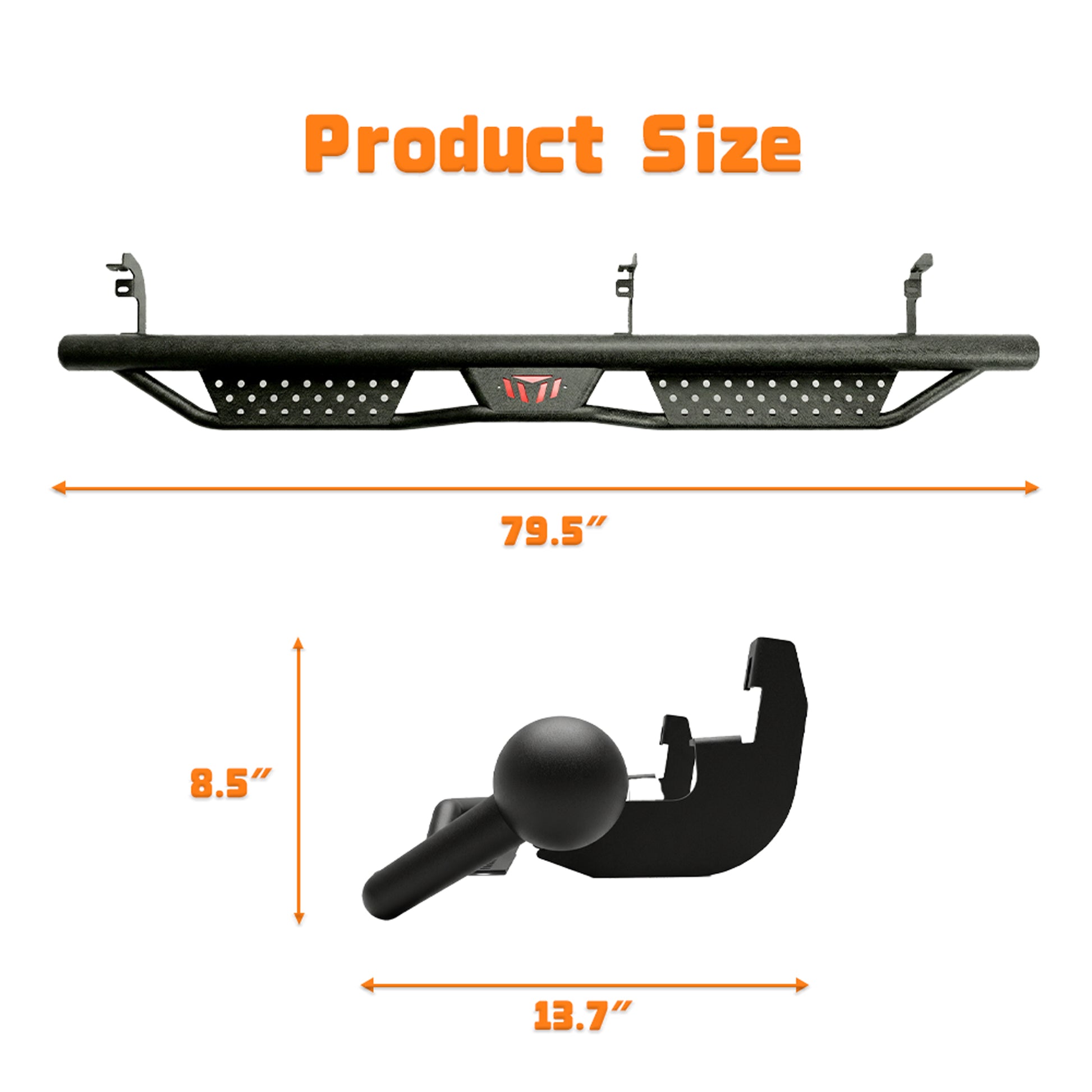 Drop Running Boards Side Steps Compatible with 2015 - 2026 Chevy Colorado & GMC Canyon Crew Cab (4 Full Size Doors),Two Stairs Design Bolt-on Side Steps Nerf Bar Black Powder Coated image 8