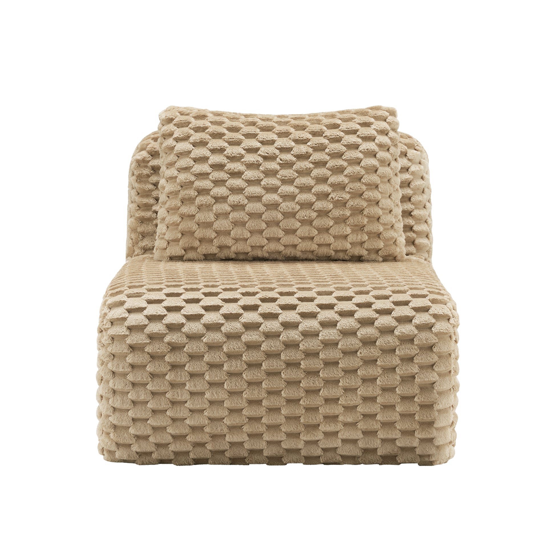 Armless Sofa W/Pillow Flannelette Fabric-Light Camel image 1