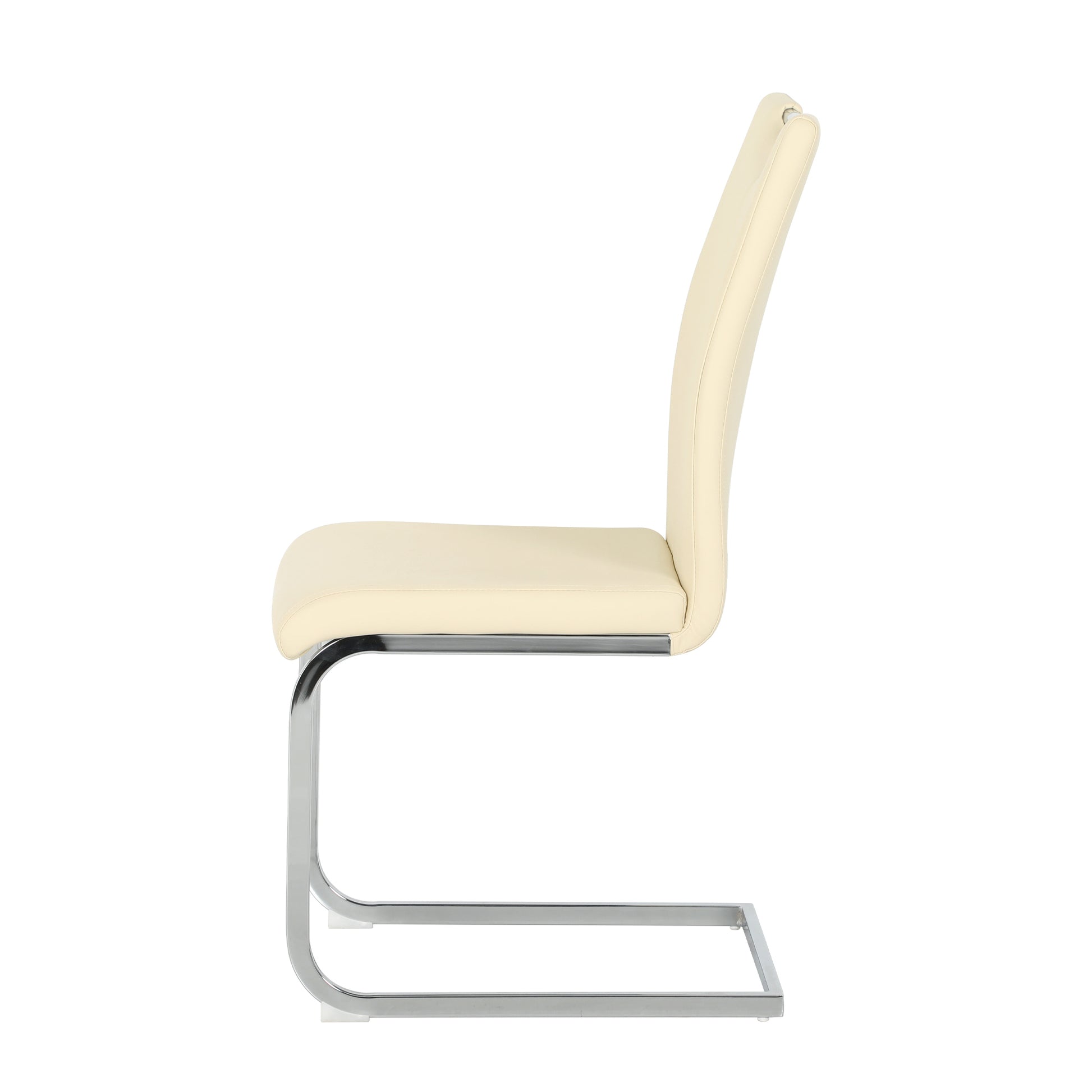 Modern Light Yellow PU dining chair living room chair upholstered chair, electroplated metal chair leg design, kitchen, living room, bedroom, dining room side chair (Set of 2) image 3