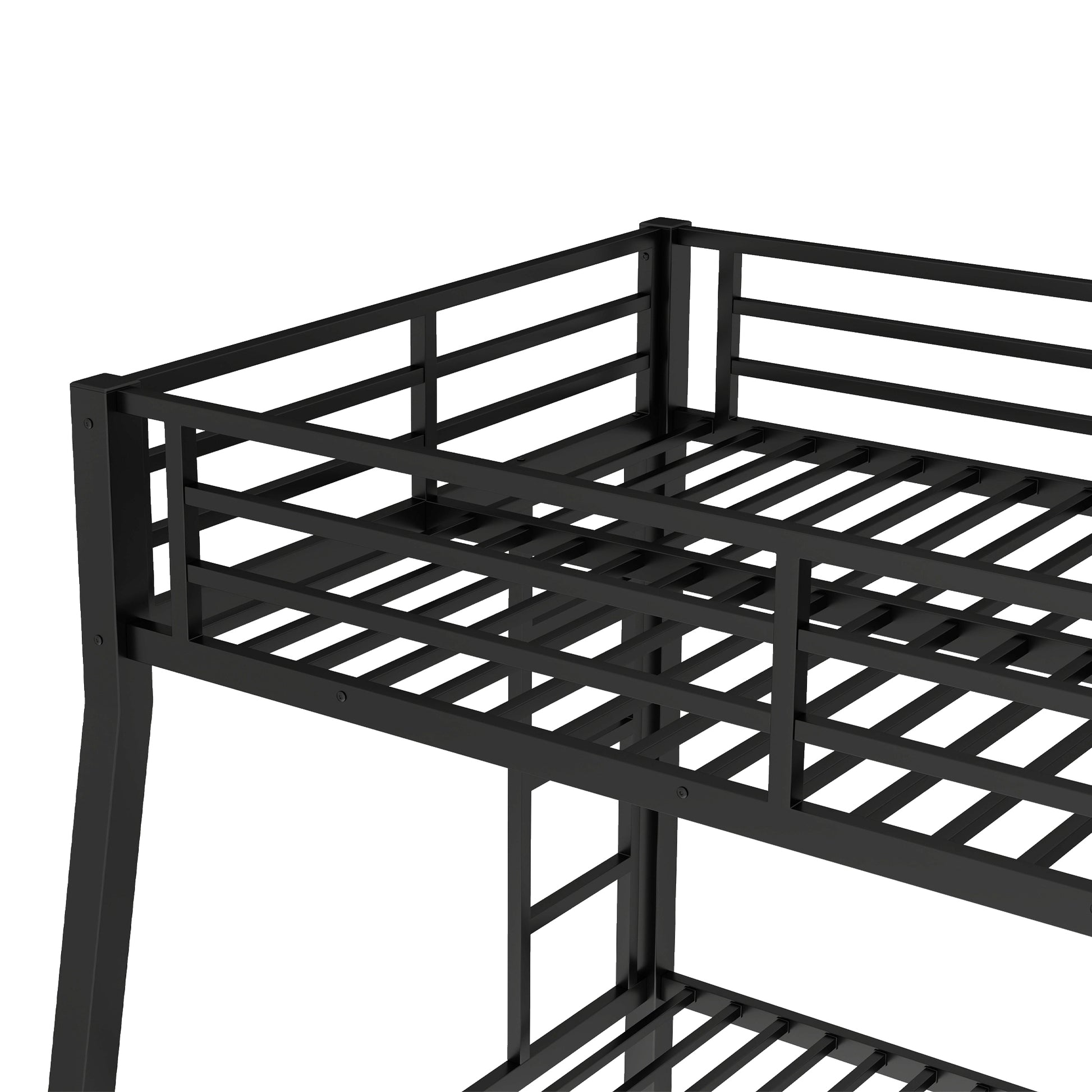 Metal Full XL over Queen Bunk Bed for Teens and Adults,Space-Saving/Noise Reduced/No Box Spring Needed,Black image 7