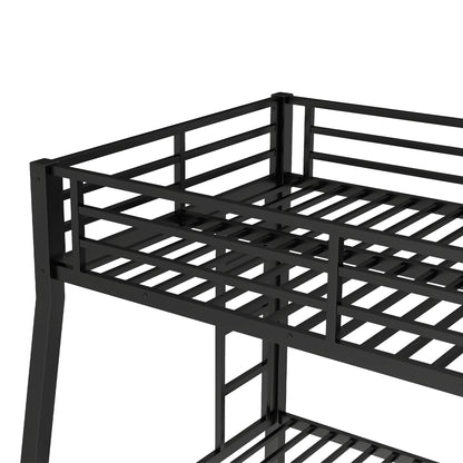 Metal Full XL over Queen Bunk Bed for Teens and Adults,Space-Saving/Noise Reduced/No Box Spring Needed,Black image 7
