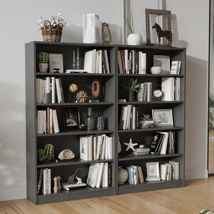 5 Shelf Bookcase 60 inch Tall Wood Bookshelf for Bedroom image 6