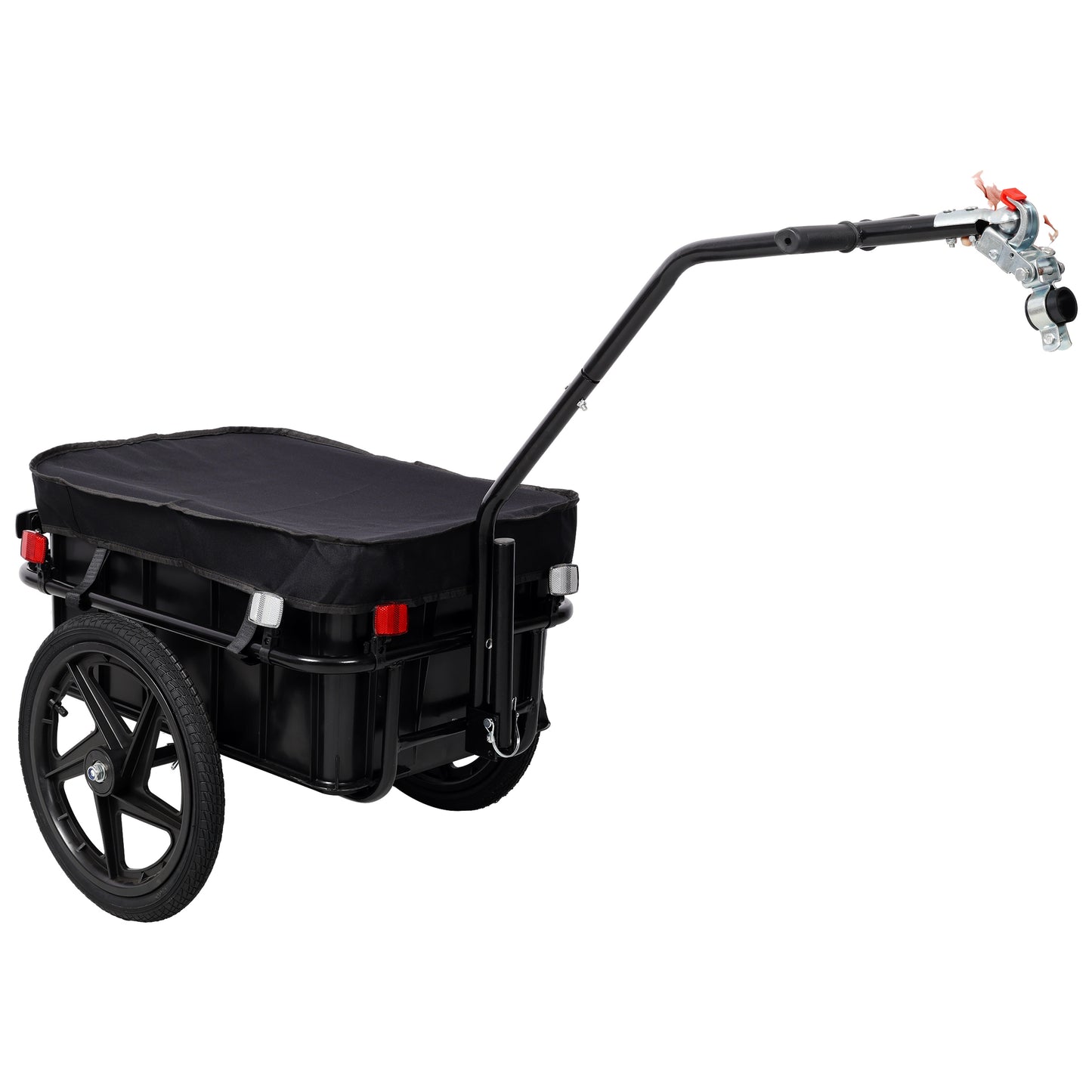 Bike Cargo Trailer with Support Bar, 600D PVC Waterproof Cover, Removable Box, Utility Bike Wagon Trailer for Shopping Camping and Outdoor Activities image 7