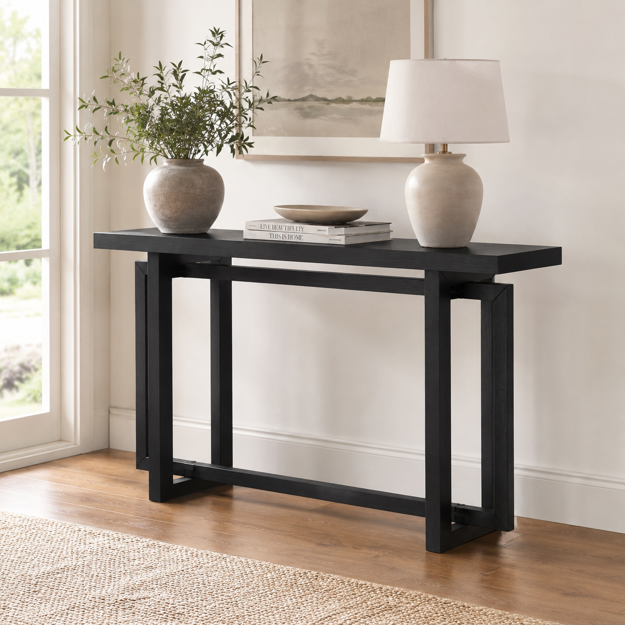 59" Narrow Console Table - MDF Entryway Sofa Table for Hallway, Living Room, Foyer with Space-Saving Design image 6