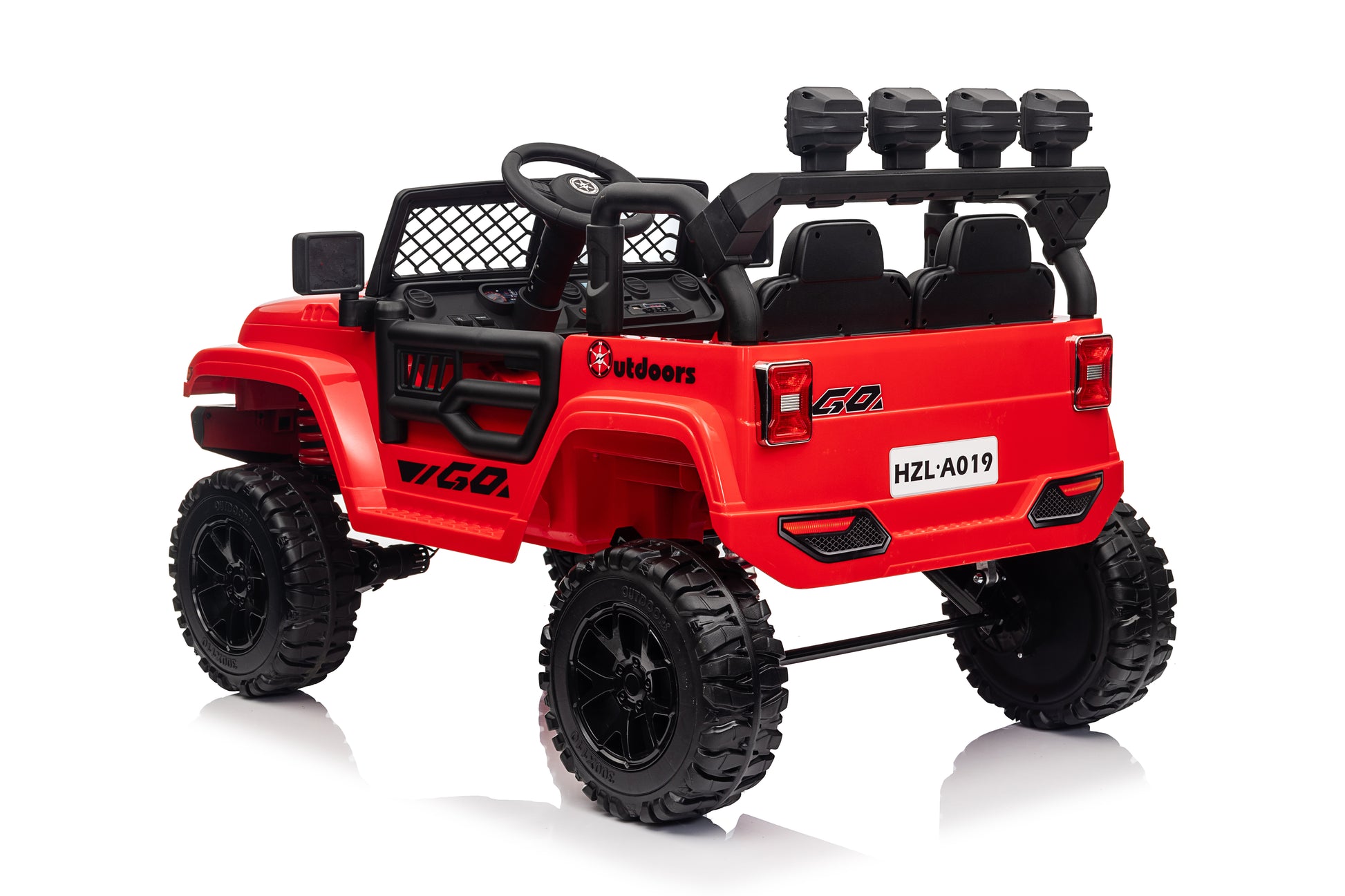 24V 7Ah 2 Seater Ride on Jeep - Side View with LED Lights