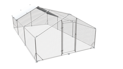 Large Metal Chicken Coop Walk-in Poultry Cage Hen Run House Rabbits Habitat Cage Spire Shaped Coop with Waterproof and Anti-Ultraviolet Cover (19.5' L x 9.7' W x 6.4' H) image 6