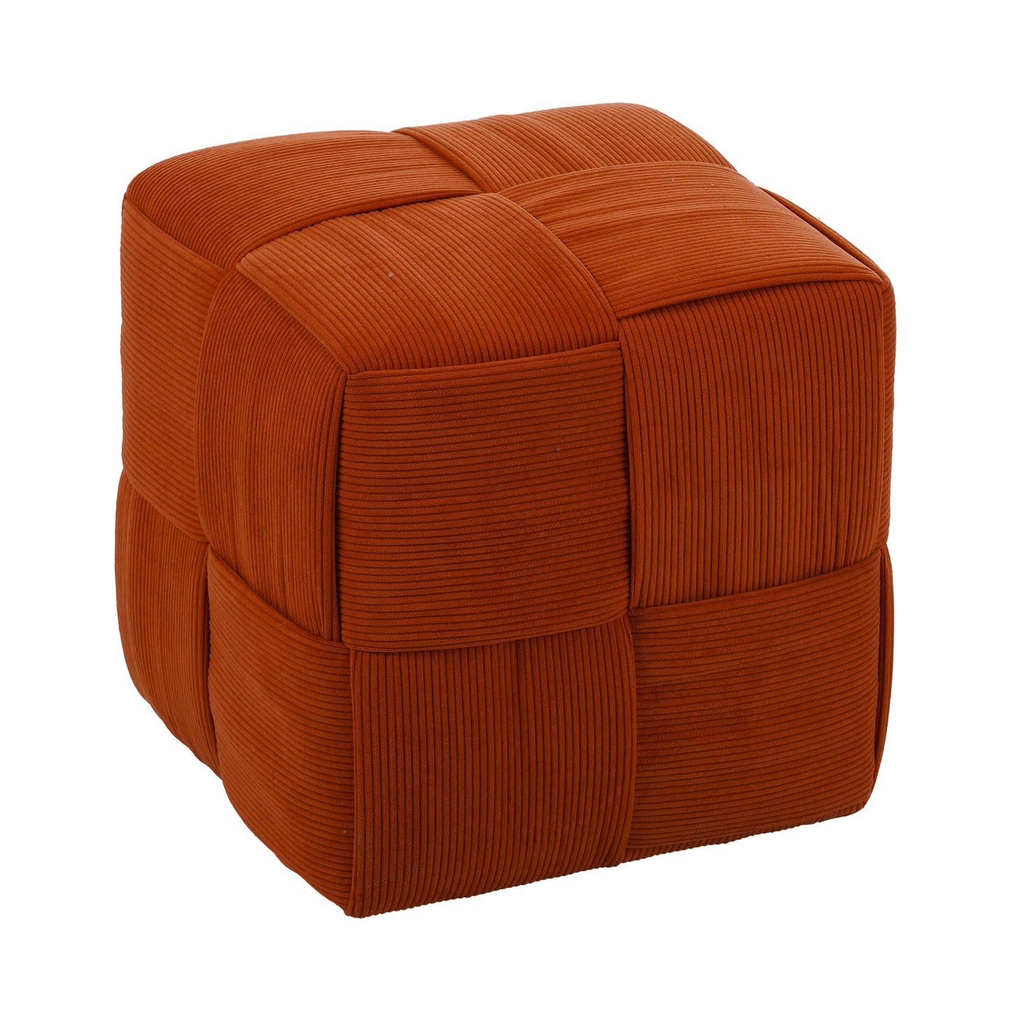 Ottoman Foot Rest Soft and Comfortable Ottoman Square Corduroy Woven Design Sofa Stool (Brown) image 1