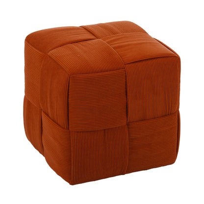Ottoman Foot Rest Soft and Comfortable Ottoman Square Corduroy Woven Design Sofa Stool (Brown) image 1