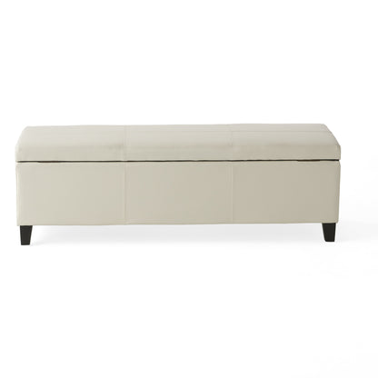 Upholstered PU Leather Storage Ottoman, Solid Wooden Legs (old sku 57742.00IVY) image 11