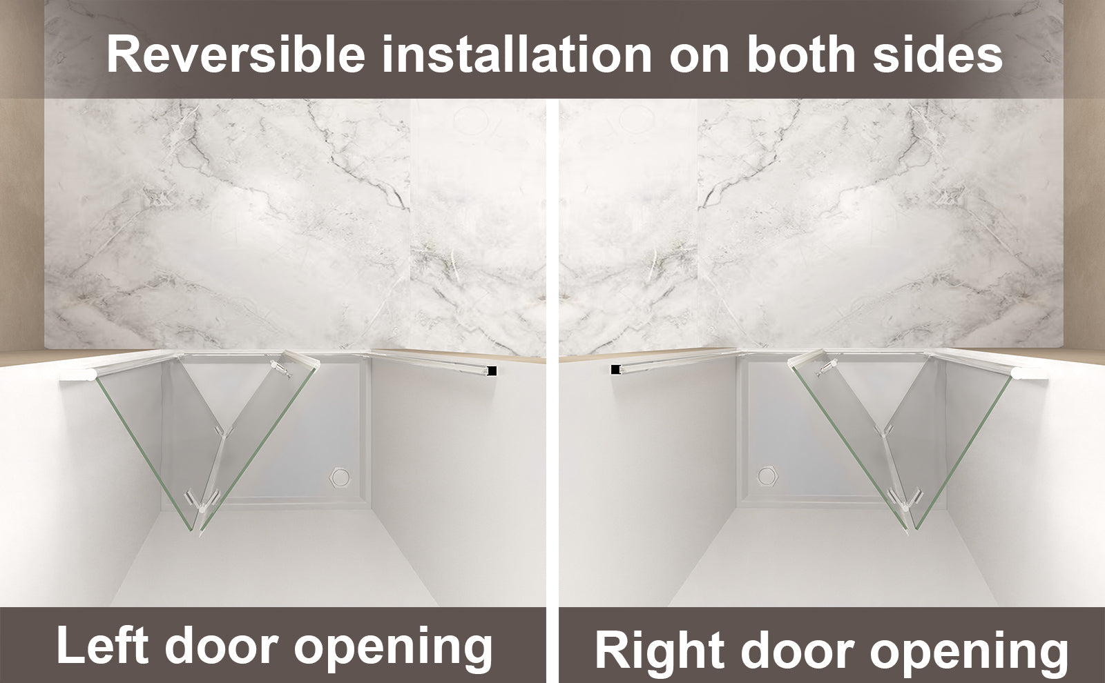 31-30"x 72" Bifold Shower Door, 1/4"(6mm) Tempered Glass, Chrome Aluminum Frame, Explosion Proof Film image 12