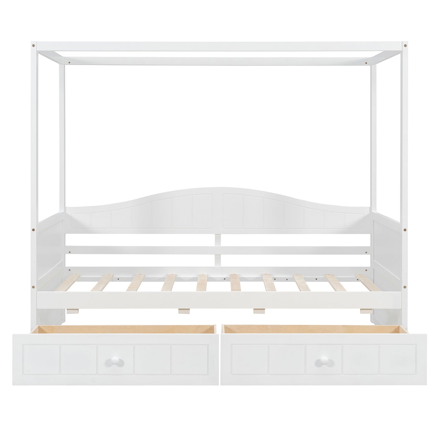 Twin Size Canopy Day Bed with 2 Drawers, White(Old SKU: N708P373435K) image 12