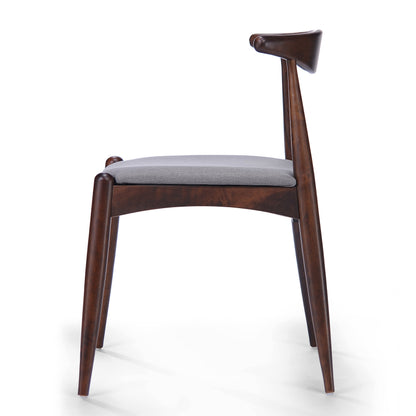 [Video] Set of 2 Rubberwood Dining Chairs with Ergonomic Backrest & Comfort Cushions, Walnut+Light Gray (same sku: 59296.00FDBEI) image 9