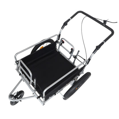 3-in-1 Heavy-Duty Bike Cargo Trailer -Bike Compatible Steel Frame, 110lb Capacity, Convertible Stroller & Pull Cart w/Suspension, 20 *2-3/8" FAT tire image 12