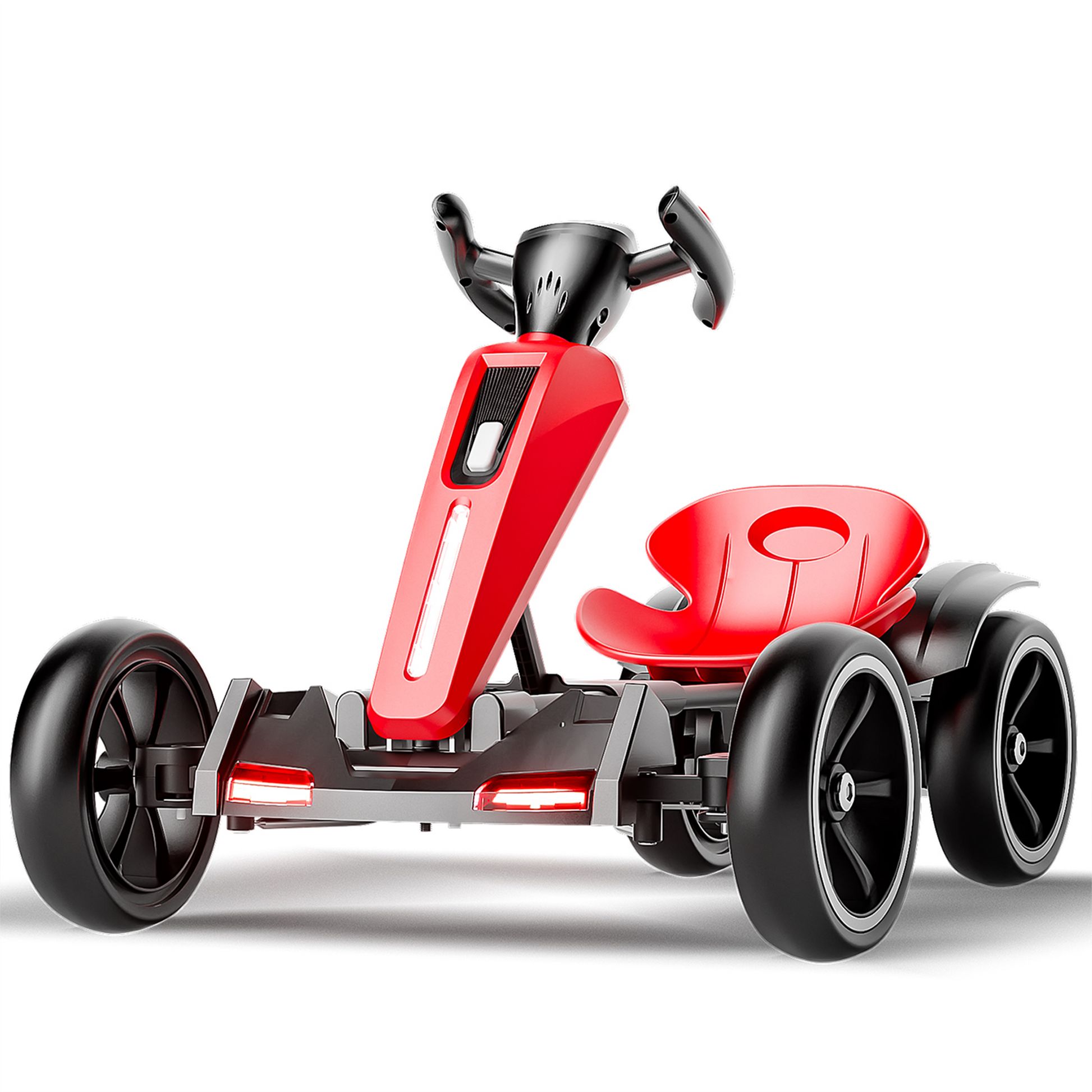 12V electric Kids Pedal Go Kart, Folder Go Kart, Outdoor Ride on Toy with Adjustable Seat, 4 Non-Slip EVA Wheels for Boys and Girls Aged 3-6 Years Old, Red image 5