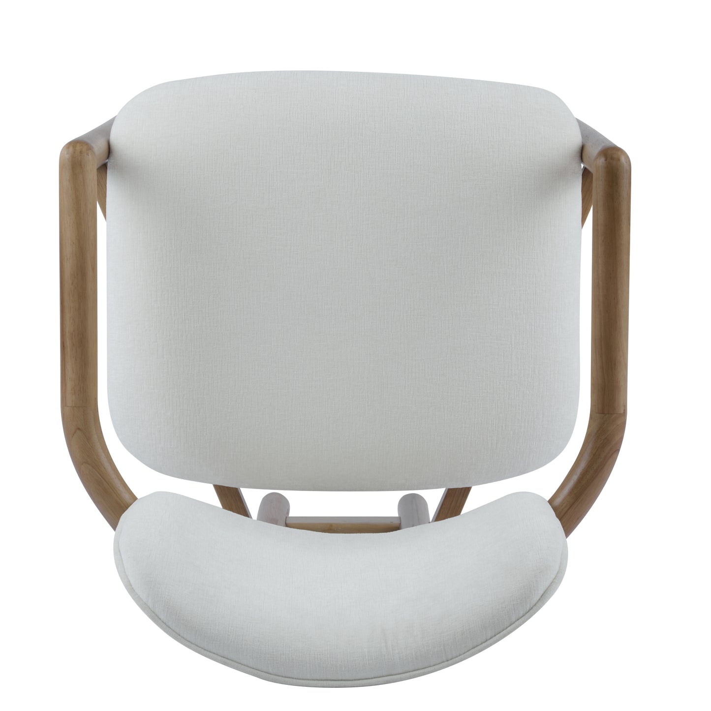 Dining Chairs Set of 2 Upholstered Arm Chairs, Rubber Wood Accent Chairs White Fabric Seating, 300 LBS Weight Capacity image 12