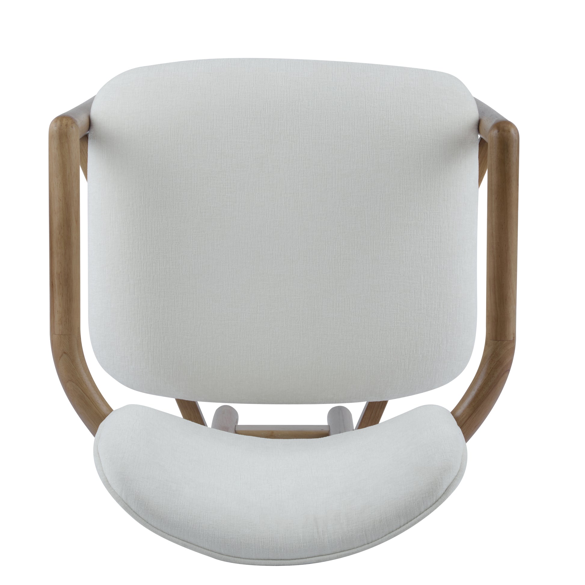 Dining Chairs Set of 2 Upholstered Arm Chairs, Rubber Wood Accent Chairs White Fabric Seating, 300 LBS Weight Capacity image 12
