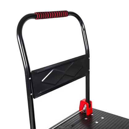 25.5"x43.5" Platform Truck, Foldable Handcart with 5'' TPR 360-Degree Silent Wheels, 1500lbs Heavy-Duty Push Dolly Cart, 5 Steel Load-Bearing Beams for Warehouse Garage Home Use image 12