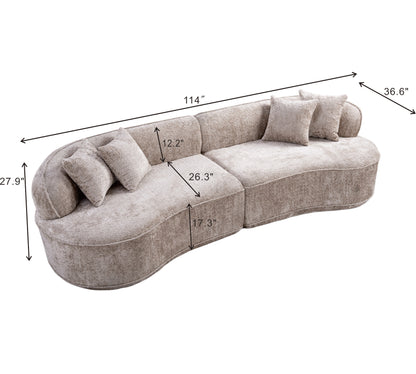 Modern Curved L-Shape Luxury Sectional Oversized Sofa: Minimalist Design, Comfy Sleeper Couch for Living Room, Apartment & Reception Spaces,No Assembly Required image 7