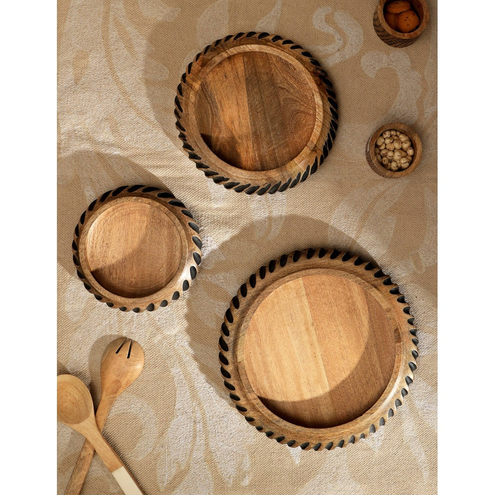 Dannel Handmade Wooden Bowl with Black Filler