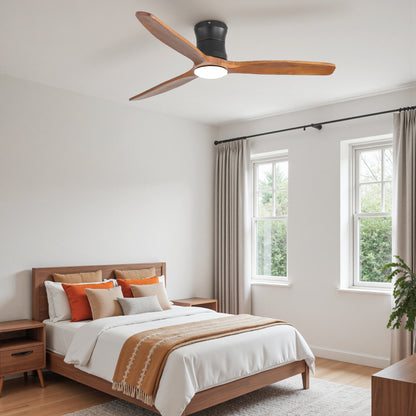 52-inch ceiling fan with light, DC reversible motor, Quiet operation, 3 solid wood blades, Timer function (1/4/8 hours) image 4