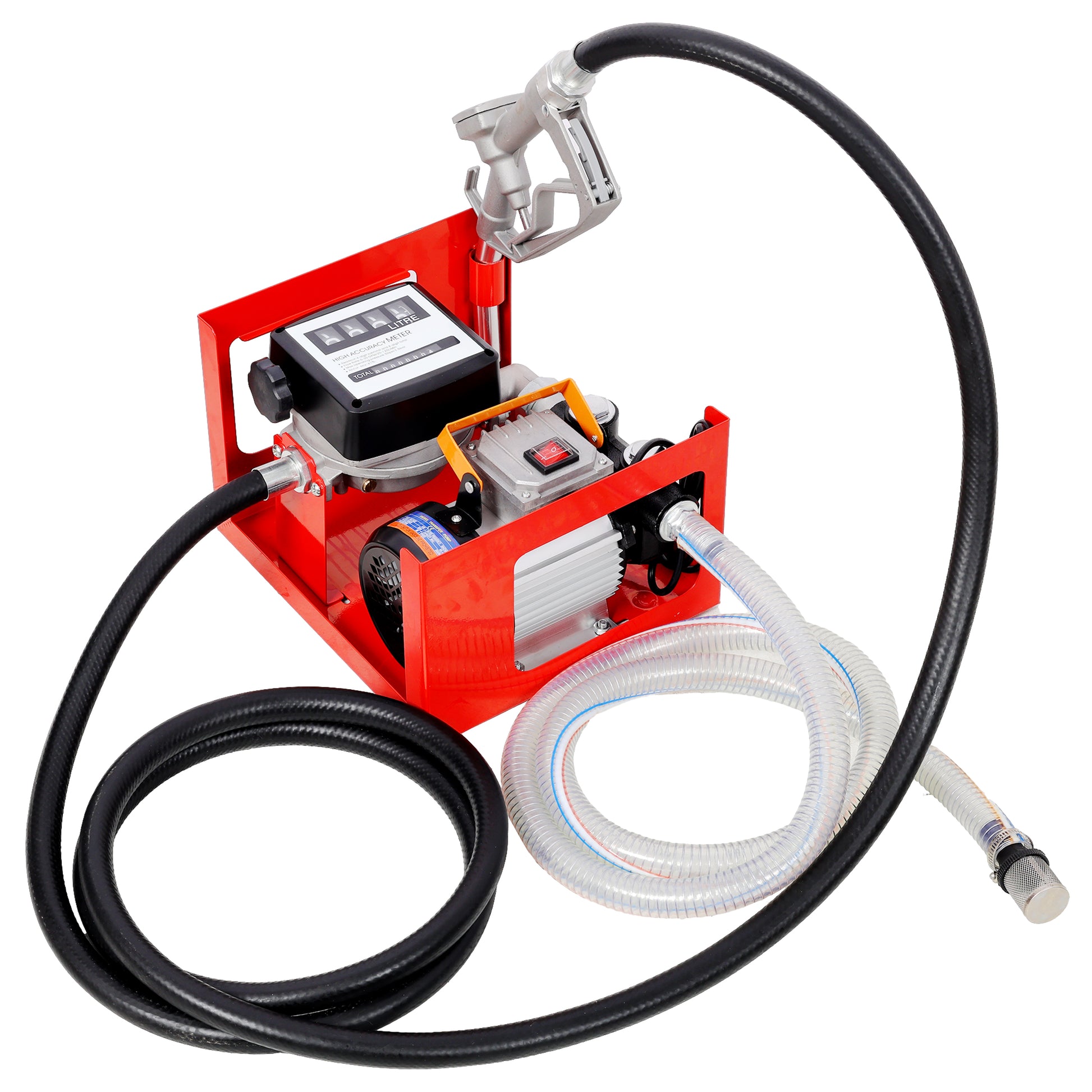 110V Self-Priming Diesel Fuel Transfer Pump Kit with Manual Nozzle, Electric Oil Pump with Flow Meter, 13FT Hose & Fuel Nozzle Assembly image 12