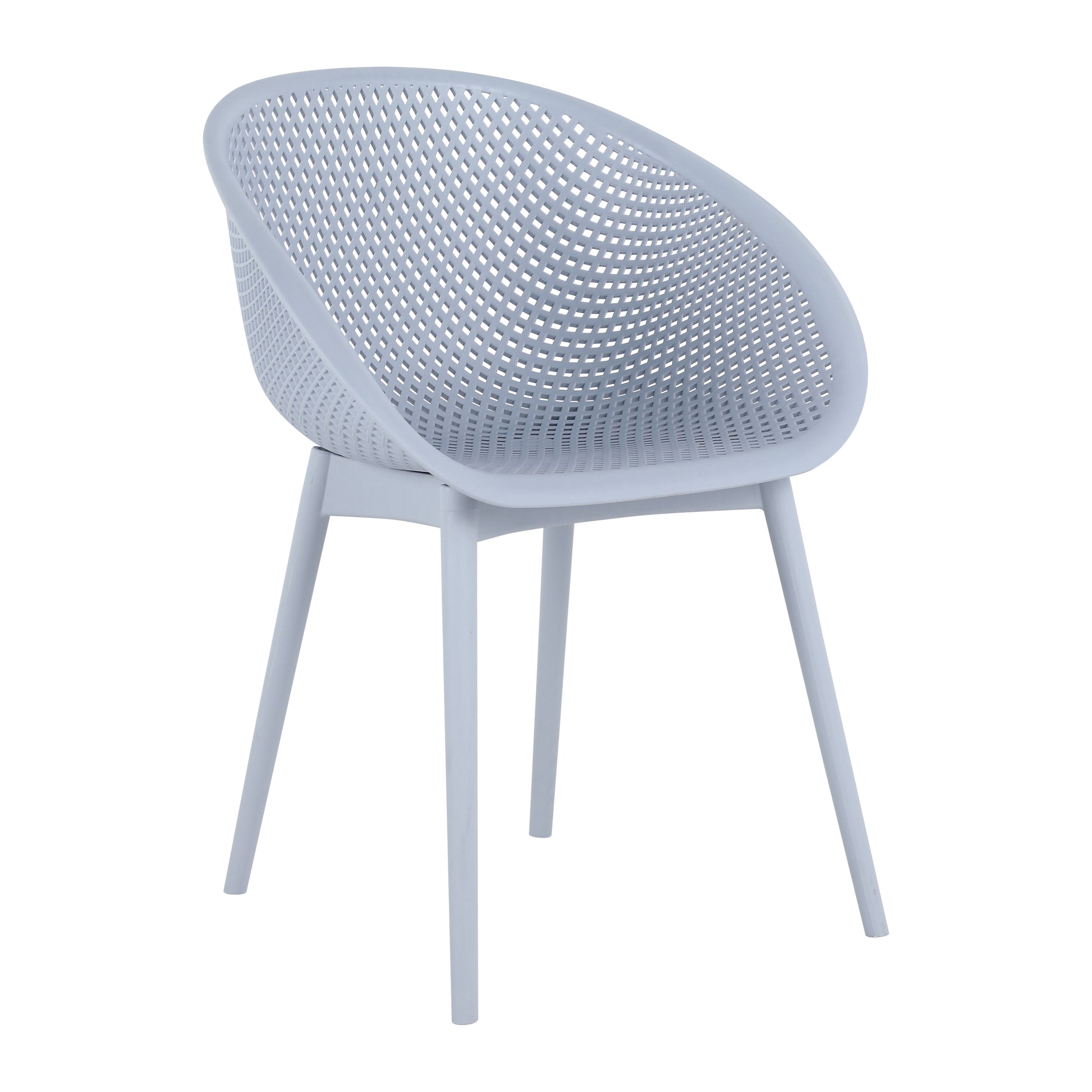 Summer - 2-Pack Light Blue Modern Lounge Chairs – Indoor/Outdoor All-Weather PP Plastic with 36 Inch Indoor/Outdoor Modern White Round PP Table image 10