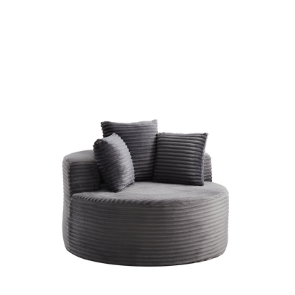 43-inch round corduroy single sofa, comfortable lounge chair, comes with three pillows, minimalist design, perfect for bedrooms, lounges, game rooms, and living rooms image 11