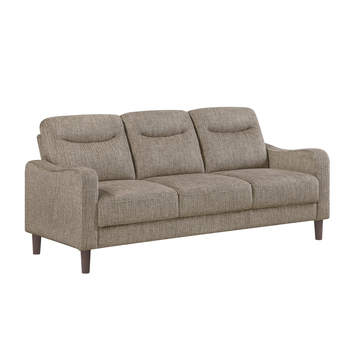 Contemporary Brown Sofa Chenille Fabric Upholstery Foam Comfort Solid Wood Living Room Furniture 1pc image 3