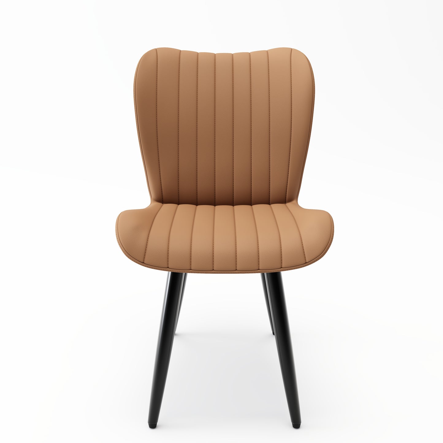 Set of 4 Modern PU Leather Dining Chairs with Thick Cushions & Metal Legs, Armless Faux Leather Side Chairs for Kitchen, Dining Room image 10