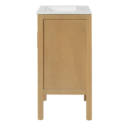 18" Bathroom Cabinet with Storage, Small Space Solution with Ceramic Sink, Adjustable Shelf, Soft-Closing Hinges image 11