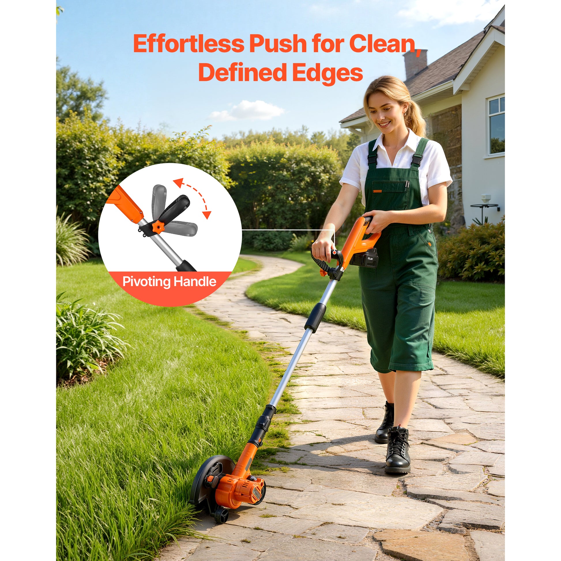 Lawn Edger, 8.8-inch Blade Length, Battery Powered Cordless Edger Lawn Tool, with 3-Position Blade Depth, 4000 mAh Battery and Charger Included, for Lawns, Driveways, Yards, and Sidewalk Edges image 12