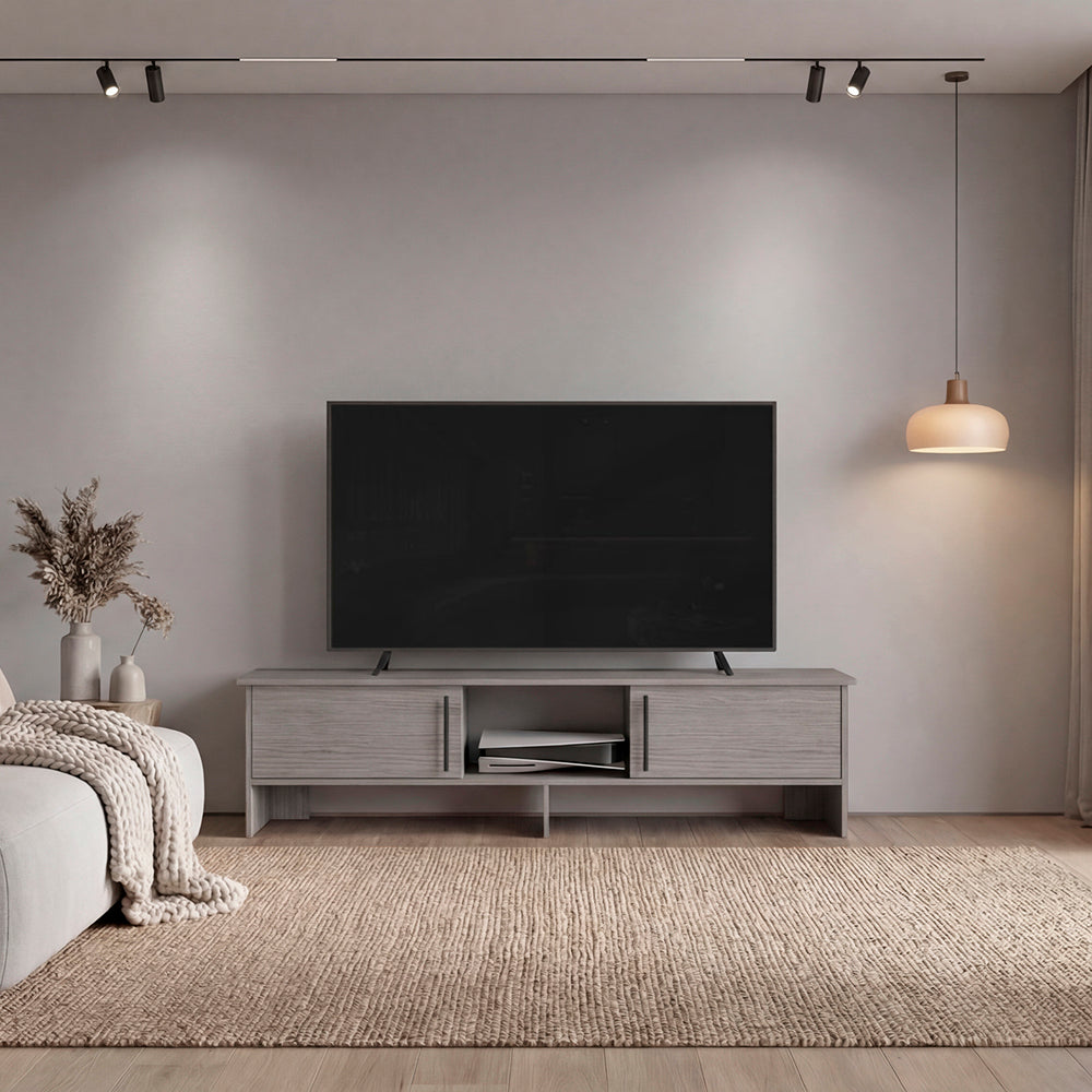 Noe Thornevia 65" Entertainment Stand – Modern TV Console with Open Storage Shelves image 1