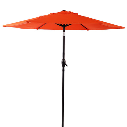 7.5 FT Patio Umbrella, Outdoor Market Yard Umbrella, Sun Shade Umbrella with Push Button Tilt and Crank Mechanism for Garden, Deck, Pool and Backyard, Not Include Umbrella Base, Orange image 5