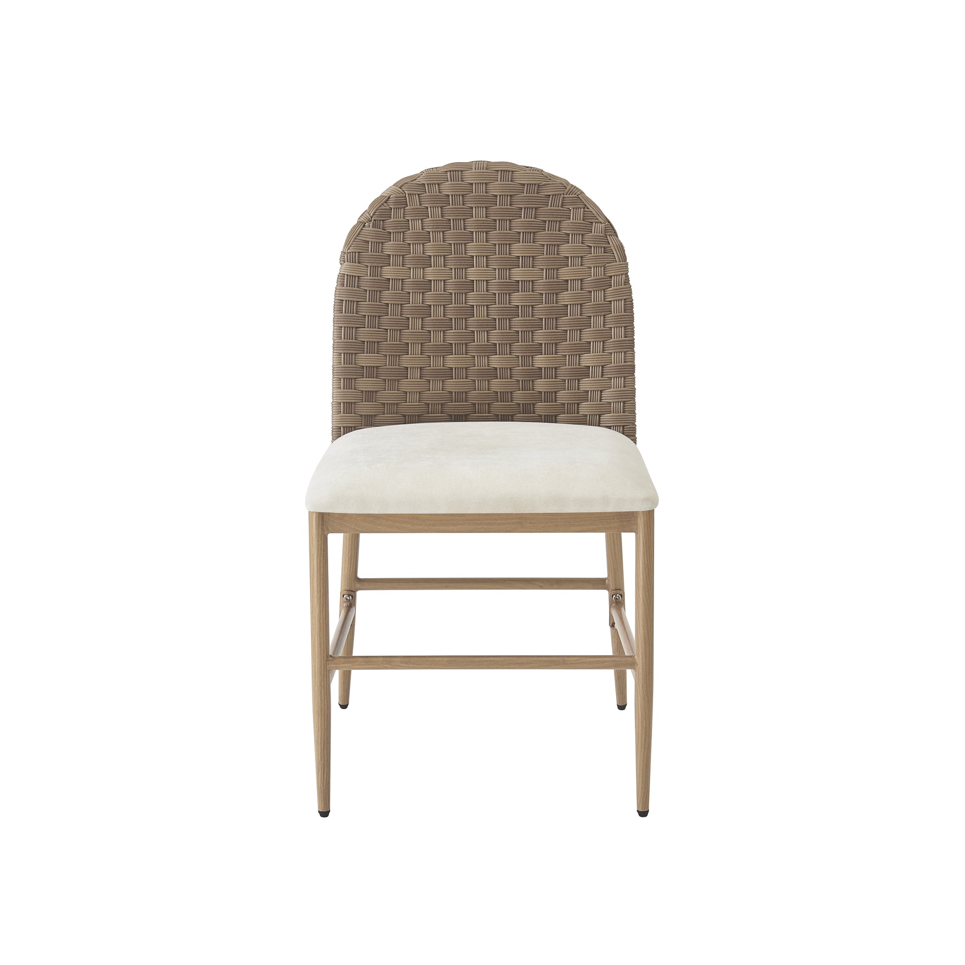 Farmhouse Dining Chairs Set of 2, Upholstered Kitchen Chairs Armless Iron Side Chair with rattan Backrest for Dining Room,Restaurant,Brown image 8