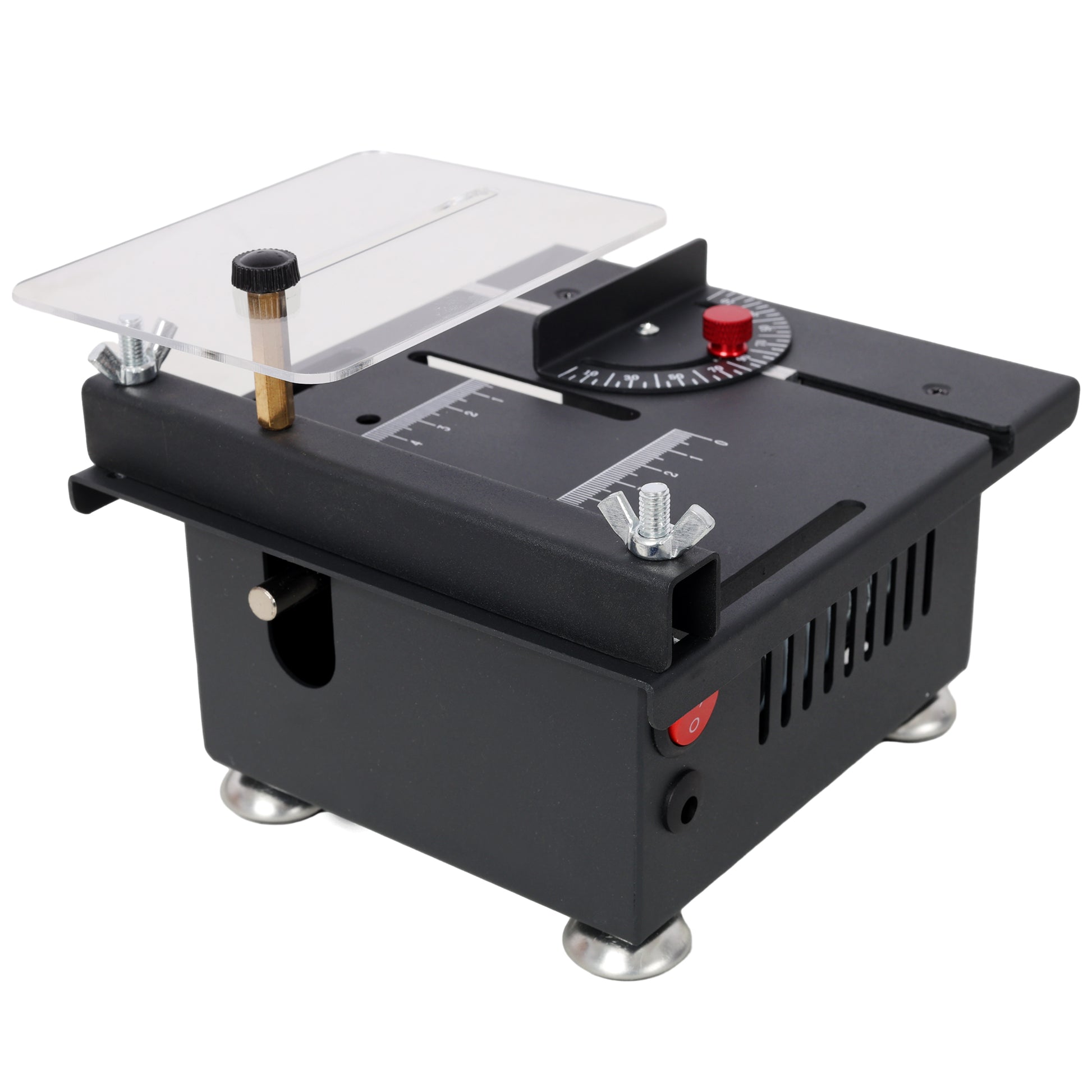 100W Multi-Functional Table Saw Mini Desktop Electric Saw Cutter Speed & Angle Adjustable 16MM Cutting Depth with Blade Flexible Shaft and More Accessories for Wood Plastic Acrylic Cutting image 5