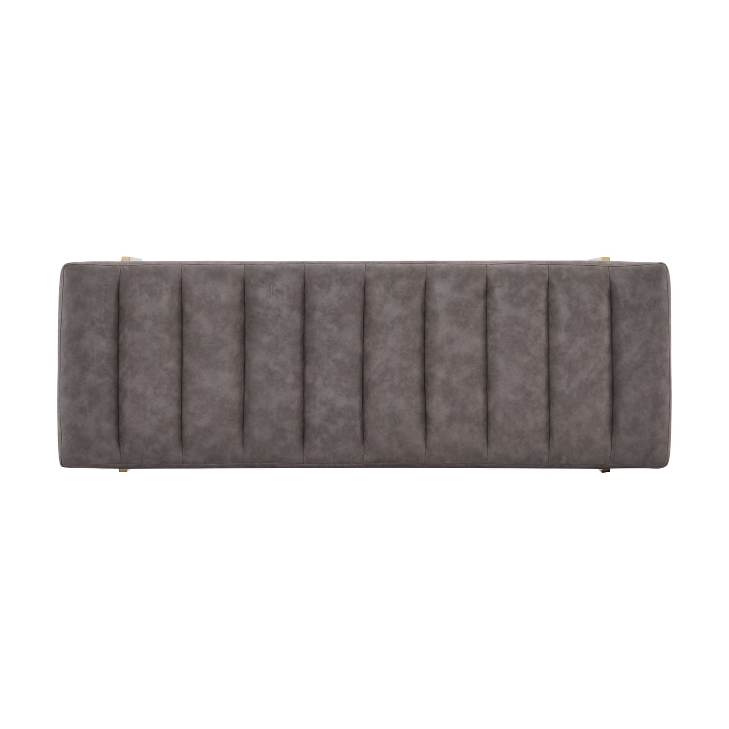 Upholstered Channel Tufted Ottoman Bench Seat with Gold Legs image 8