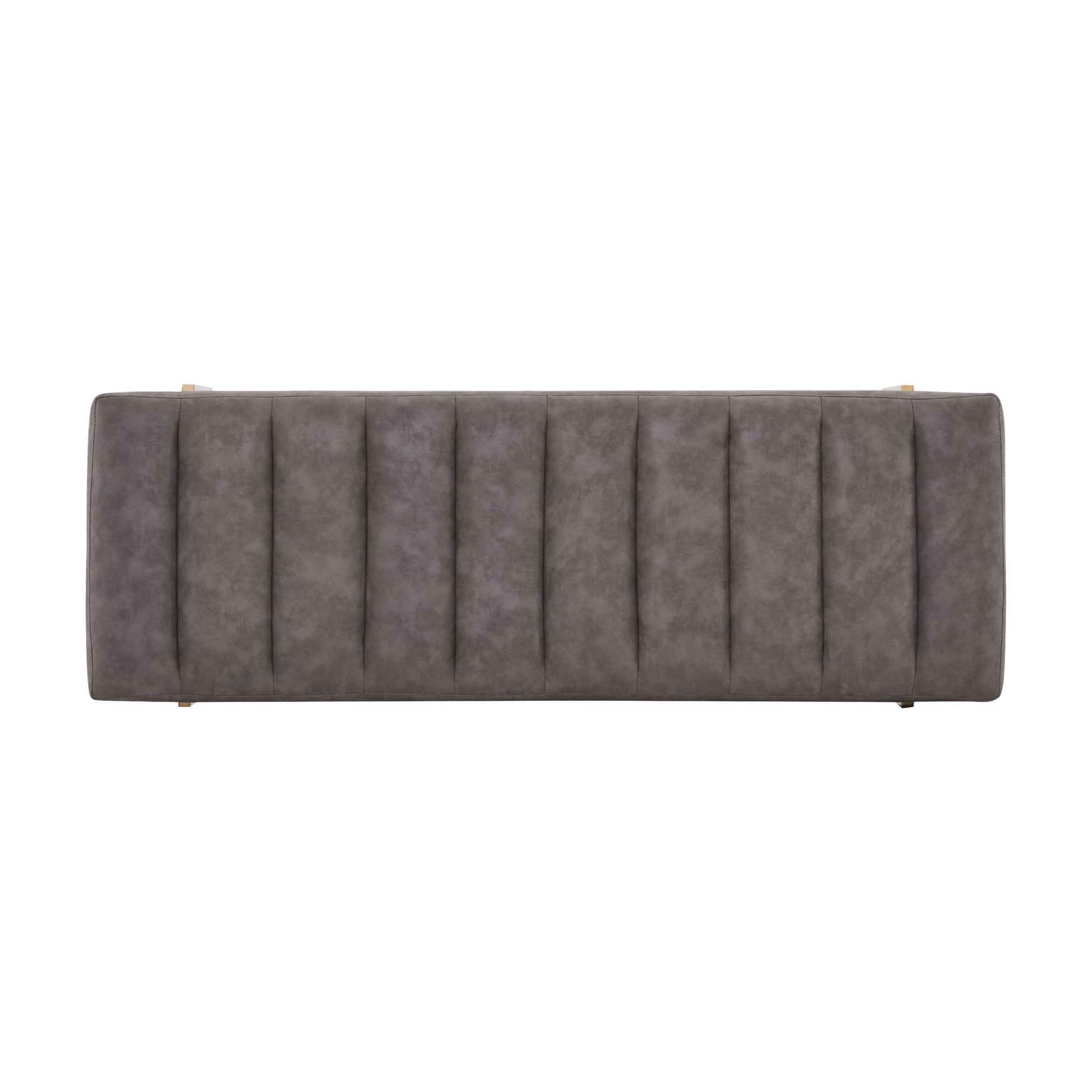 Upholstered Channel Tufted Ottoman Bench Seat with Gold Legs image 8