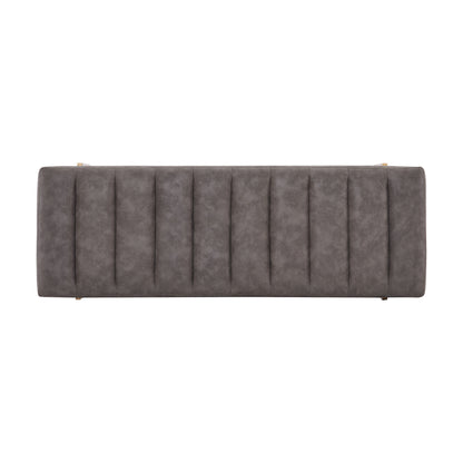 Upholstered Channel Tufted Ottoman Bench Seat with Gold Legs image 8