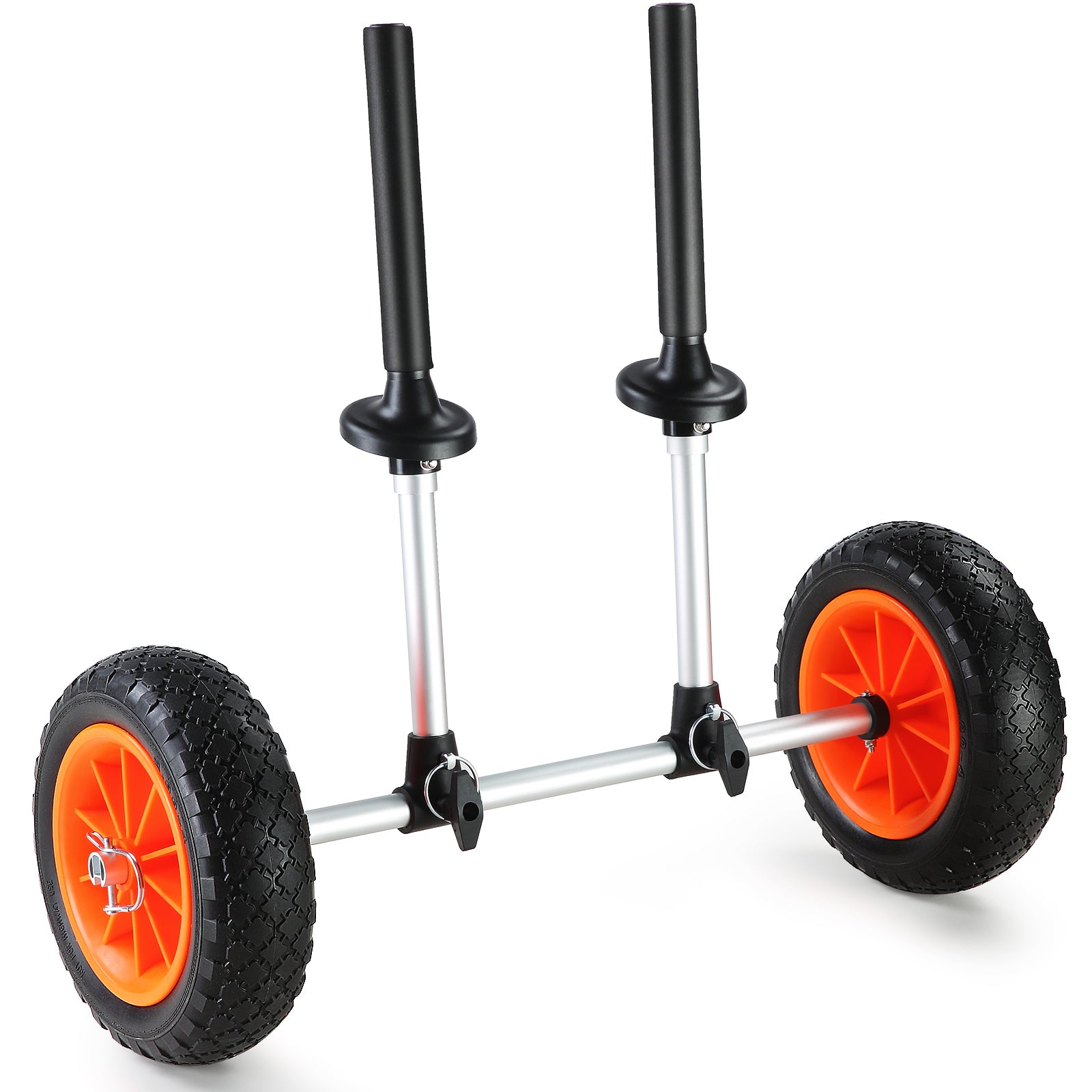 Heavy Duty Kayak Cart, 280lbs Load Capacity, Detachable Canoe Trolley Cart with 10'' Solid Tires, Adjustable Width & Top Foam Protection, for Kayaks with Drain Holes of 2.54cm and Above image 6