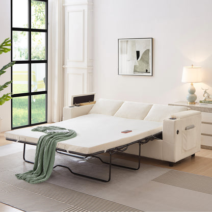 81" Large Sleeper Sofa with Sofa Matterss,Queen Size Pull Out Sofa Bed,2-in-1 Sleeper Sofa for Living Room, Apartment and Small Space. image 10