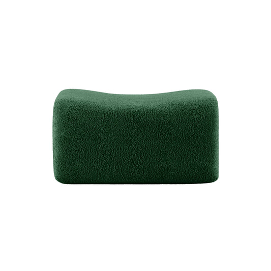 Ottoman Teddy Fabric-Green front view