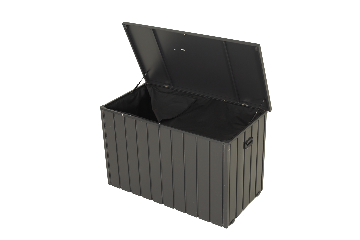 Outdoor Storage Box, 200 Gallon Metal Deck Box Built-in a Oxford Fabric Storage Bag, Lockable & Waterproof Outside Patio Storage Box - Gray image 2