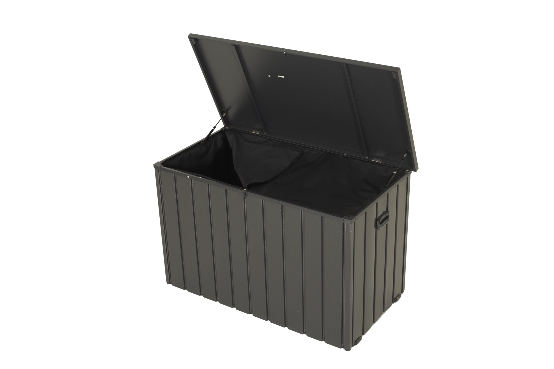 Outdoor Storage Box, 200 Gallon Metal Deck Box Built-in a Oxford Fabric Storage Bag, Lockable & Waterproof Outside Patio Storage Box - Gray image 2