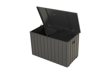 Outdoor Storage Box, 200 Gallon Metal Deck Box Built-in a Oxford Fabric Storage Bag, Lockable & Waterproof Outside Patio Storage Box - Gray image 2