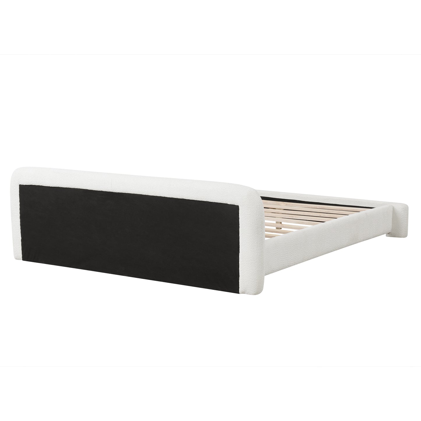 [Cozy White Bouce Upholstered Bed[ - A Dreamy Addition to Your Bedroom, KING image 4